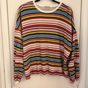 Multi colored cotton sweater material top!